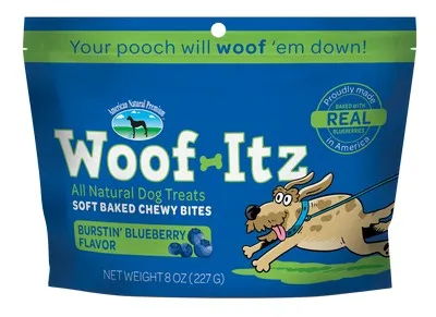 1each 8oz American Natural Premium Woof Soft Bites- Itz Burstin Blueberry - Treat